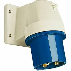 F. Walther Electric Walther Electric 631306, Male Inlet, 30/32A, 3P, 230/250Vac, 6 Hr, IP44, Angled 80 Degree