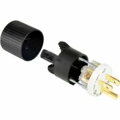 Bryant BRY5266NP TECHSPEC® Straight Blade Plug, 15A, 125V, Black/White -Switches, Receptacles & Sensors Sales B215074 02