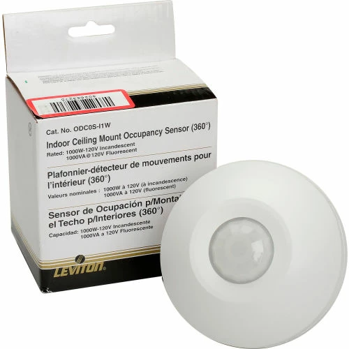 Leviton ODC0S-I1W Ceiling Mount Self-Contained Occupancy Sensor, 120VAC, White 3 Leviton ODC0S-I1W Ceiling Mount Self-Contained Occupancy Sensor, 120VAC, White