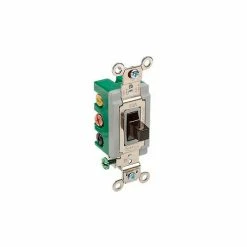 Bryant 3025BRN Toggle Switch, Double Pole, Double Throw, 30A, 120/277V AC, Brown -Switches, Receptacles & Sensors Sales BRA 3025BRN