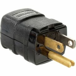 Bryant 5966VBK Valise Straight Blade Plug, 15A, 125V, Black -Switches, Receptacles & Sensors Sales BRA 5966VBK