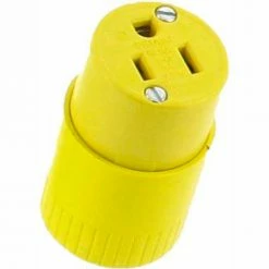 Bryant 5969BY TECHSPEC® Straight Blade Connector, 15A, 125V, Yellow, 2-Pole, 3-Wire