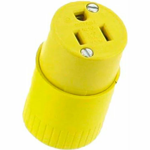 Bryant 5969BY TECHSPEC® Straight Blade Connector, 15A, 125V, Yellow, 2-Pole, 3-Wire 3 Bryant 5969BY TECHSPEC® Straight Blade Connector, 15A, 125V, Yellow, 2-Pole, 3-Wire