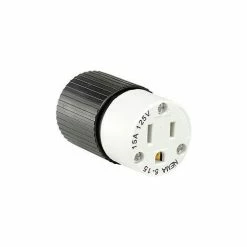 Bryant BRY5269NC TECHSPEC® Straight Blade Connector, 15A, 125V, Black/White -Switches, Receptacles & Sensors Sales BRA BRY5269NC