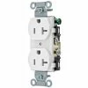 Bryant CRS20W Commercial Grade Duplex Receptacle, 20A, 125V, White, Side Wired -Switches, Receptacles & Sensors Sales BRA CRS20W