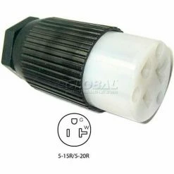 Conntek 60201, 15 to 20-Amp Straight Blade Connector with NEMA 5-15/20R Female End, 2 Pole-3 Wire