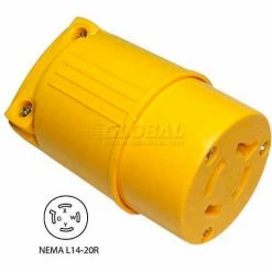 Conntek 60415, 20-Amp Assembly Locking Connector with NEMA L14-20R Female End, 3 Pole- 4 Wire