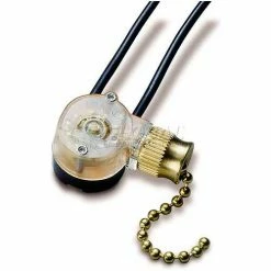 Gardner Bender GSW-32 Brass Pull Switch, SPST 6a 125 Vac, O/F