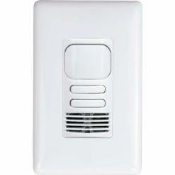 Hubbell Control Solutions Hubbell LightHawk PIR/Ultrasonic 2-Button Wall Switch Occupancy Sensor, Neutral, Dual Relay, White