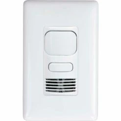 Hubbell Control Solutions Hubbell LightHawk PIR/Ultrasonic 1-Button Wall Switch Occupancy Sensor, Neutral, Single Relay, White