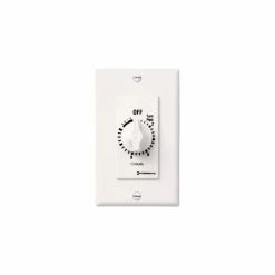 Intermatic FD12HWC 12 Hour 125-277V SPST Decorator Series Spring Wound Timer, White