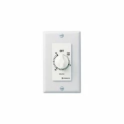 Intermatic FD15MWC 15 Minute 125-277V SPST Decorator Series Spring Wound Timer, White