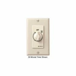 Intermatic FD460M 60 Minute 125-277V DPST Decorator Series Spring Wound Timer, Ivory