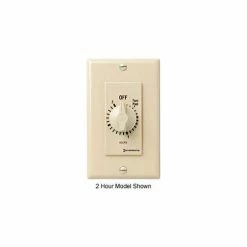 Intermatic FD46H 6 Hour 125-277V DPST Decorator Series Spring Wound Timer, Ivory