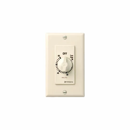 Intermatic FD60MAC 60 Minute 125-277V SPST Decorator Series Spring Wound Timer, Almond 3 Intermatic FD60MAC 60 Minute 125-277V SPST Decorator Series Spring Wound Timer, Almond