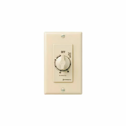 Intermatic FD60MH 60 Minute 125-277V SPST Decorator Series Timer w/Hold For Continuous Duty, Ivory 3 Intermatic FD60MH 60 Minute 125-277V SPST Decorator Series Timer w/Hold For Continuous Duty, Ivory