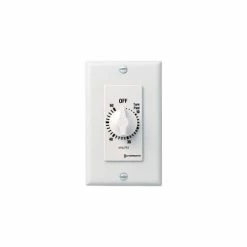 Intermatic FD60MWC 60 Minute 125-277V SPST Decorator Series Spring Wound Timer, White