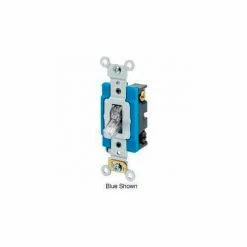 Leviton 1201-Plc 15a, 120v, Illuminated On, Single-Pole Ac Quiet Switch, Clear - Pkg Qty 10