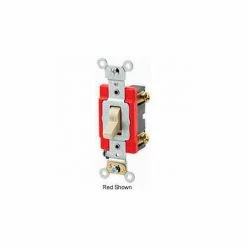 Leviton 1221-2E 20A, 120/277V, Single-Pole AC Quiet Switch, Black - Pkg Qty 10