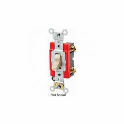Leviton 1221-2T 20A, 120/277V Double-Pole Back and Side Wired Switch, Lt Almond - Pkg Qty 10
