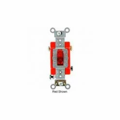 Leviton 1221-7pr 20a, 277v, Neutral Single-Pole Ac Quiet Switch, Red - Pkg Qty 10
