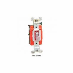 Leviton 1221-Plc 20a, 120v, Illuminated On,Single-Pole Ac Quiet Switch, Clear - Pkg Qty 10