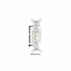 Leviton 1221-Si 20a, 120/277v, Single-Pole Ac Quiet Switch, Ivory - Pkg Qty 10