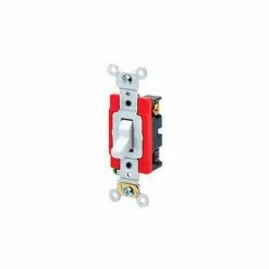 Leviton 1222-2r 20a, 120/277v, Double-Pole Ac Quiet Switch, Red - Pkg Qty 10