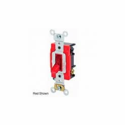 Leviton 1222-Plc 20a, 120v, Neutral Double-Pole Ac Quiet Switch, Clear - Pkg Qty 10