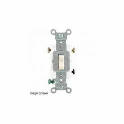 Leviton 1223-S 20a, 120/277v, 3-Way Ac Quiet Switch, Grounding, Brown