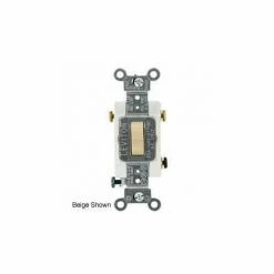 Leviton 1223-Si 20a, 120/277v, 3-Way Ac Quiet Switch, Ivory