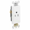 Leviton 16241-W 15A, 125V, Decora Plus Single Receptacle, Commercial Grade, Self-Grounding, White - Pkg Qty 10 -Switches, Receptacles & Sensors Sales LEV 16241 W