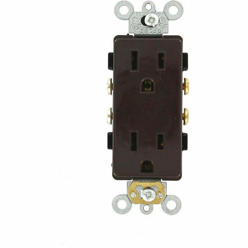 Leviton 16242 15A, 125V, Decora Plus Duplex Receptacle, Commercial Grade, Brown - Pkg Qty 10 3 Leviton 16242 15A, 125V, Decora Plus Duplex Receptacle, Commercial Grade, Brown - Pkg Qty 10