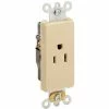Leviton 16251-I 15A, 125V, NEMA 5-15R, Decora Plus Single Receptacle, Self-Grounding, Ivory - Pkg Qty 10 -Switches, Receptacles & Sensors Sales LEV 16251 I