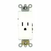 Leviton 16251-W 15A, 125V, NEMA 5-15R, Decora Plus Single Receptacle, Self-Grounding, White - Pkg Qty 10 -Switches, Receptacles & Sensors Sales LEV 16251 W