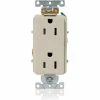 Leviton 16252-T Decora Plus Duplex Receptacle, Straight Blade, Commercial Grade, Light Almond - Pkg Qty 10 -Switches, Receptacles & Sensors Sales LEV 16252 T