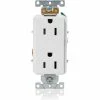 Leviton 16252-W Decora Plus Duplex Receptacle, Straight Blade, Commercial Grade, White - Pkg Qty 10 -Switches, Receptacles & Sensors Sales LEV 16252 W