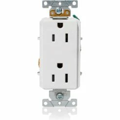 Leviton 16252-W Decora Plus Duplex Receptacle, Straight Blade, Commercial Grade, White - Pkg Qty 10