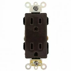 Leviton 16262 15a, 125v, Decora Plus Duplex Receptacle, Industrial Grade, Brown - Pkg Qty 10