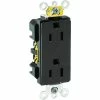 Leviton 16262-E 15a, 125v, Decora Plus Duplex Receptacle, Industrial Grade, Black - Pkg Qty 10 -Switches, Receptacles & Sensors Sales LEV 16262 E