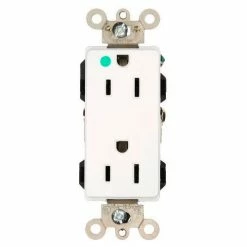Leviton 16262-Hgw 15a, 125v, Decora Plus Dplx Recpt., Hospital Grade, Self Grounding, Wht - Pkg Qty 10