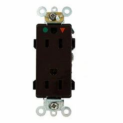 Leviton D8200-Igb 15a, 125v, Decora Plus Duplex Receptacle, Hospital Grade, Brown - Pkg Qty 10