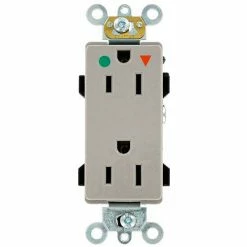Leviton 16262-Igg 15a, 125v, Decora Plus Duplex Receptacle, Hospital Grade, Gray - Pkg Qty 10