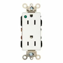 Leviton 16262-Plw 15a, 125v, Decora Plus Dplx Recpt., Hospital Grade, Self Grounding, Wht - Pkg Qty 10