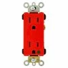 Leviton 16262-Sgr 15a, 125v, Decora Plus Duplex Receptacle, Tamper Resistant, Red - Pkg Qty 10 -Switches, Receptacles & Sensors Sales LEV 16262 SGR