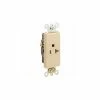 Leviton 16341-T 20A, 125V, Decora Plus Single Receptacle, Comm. Grade, Self-Grounding, Lt. Almond - Pkg Qty 10 -Switches, Receptacles & Sensors Sales LEV 16341 T