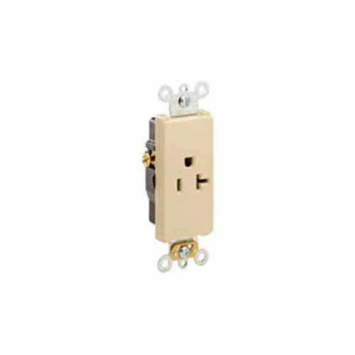 Leviton 16341-T 20A, 125V, Decora Plus Single Receptacle, Comm. Grade, Self-Grounding, Lt. Almond - Pkg Qty 10 3 Leviton 16341-T 20A, 125V, Decora Plus Single Receptacle, Comm. Grade, Self-Grounding, Lt. Almond - Pkg Qty 10