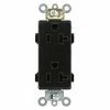 Leviton 16352-E 20a, 125v, Decora Plus Duplex Receptacle, Self Grounding, Black - Pkg Qty 10 -Switches, Receptacles & Sensors Sales LEV 16352 E