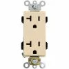 Leviton 16352-I 20a, 125v, Decora Plus Duplex Receptacle, Self Grounding, Ivory - Pkg Qty 10 -Switches, Receptacles & Sensors Sales LEV 16352 I