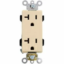 Leviton 16352-I 20a, 125v, Decora Plus Duplex Receptacle, Self Grounding, Ivory - Pkg Qty 10